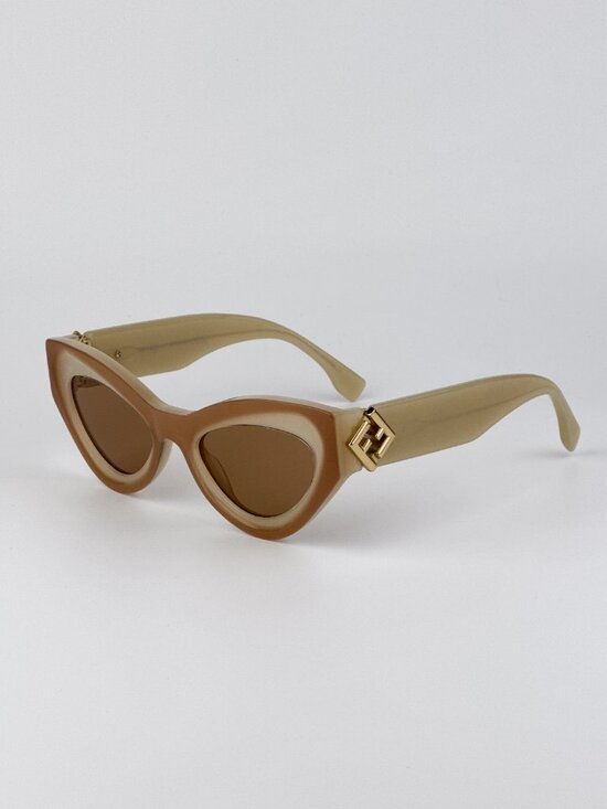 Fendi FF Diamonds FE40146I 57E Women’s Cat Eye Sunglasses – Shiny Beige / Brown main image 6